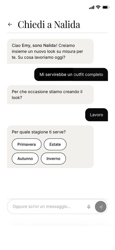 Nalida — stylist AI in conversazione